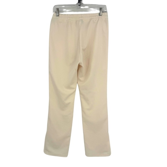 Nerdy Korean Style Cream Racerstripe Track Pants Elastic Drawstring Waistband, S - Picture 6 of 10